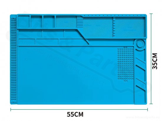 Silicone work mat 55cm x 35cm x 5mm magnetic blue
